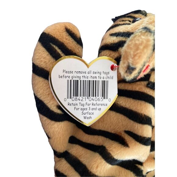 Stripes the Tiger PVC Ty 1995 Beanie Baby Plush Collectible Nostalgia Stuffed An - Picture 9 of 10